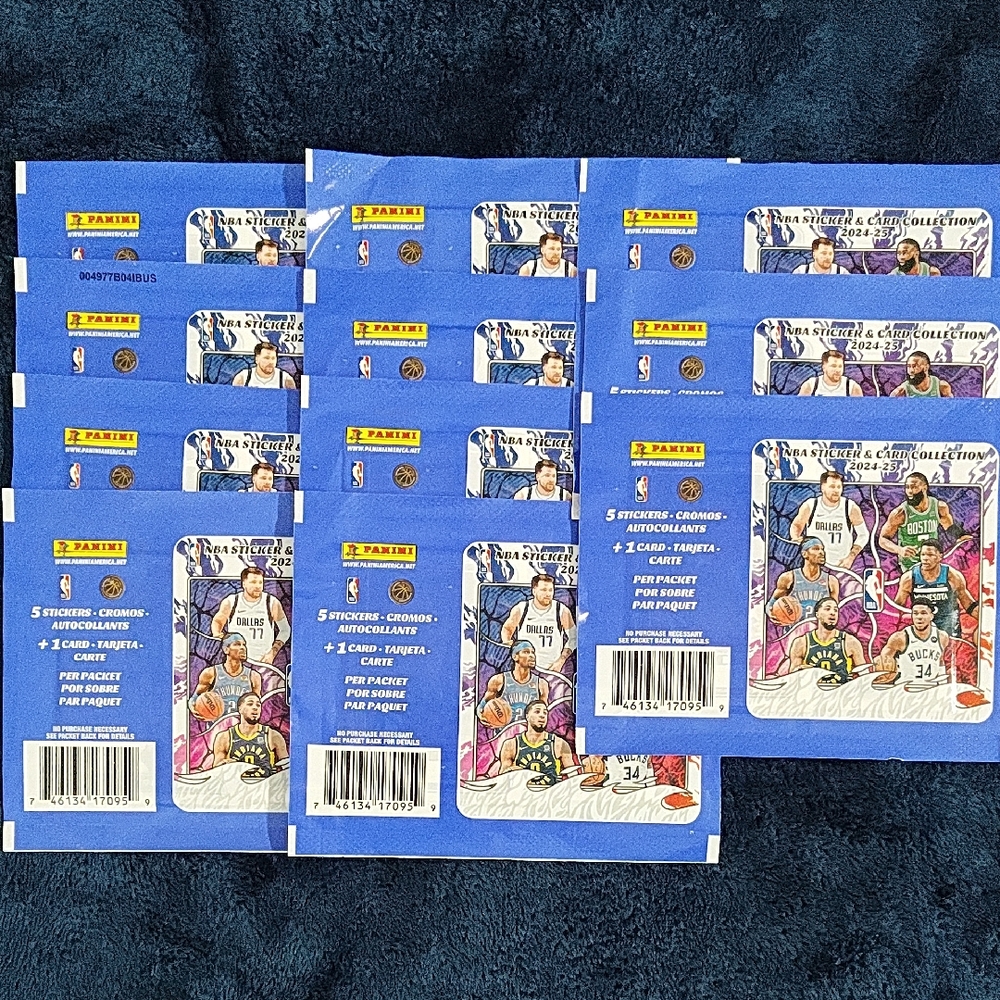 11 Packs of 2024-25 NBA Sticker & Card Collection (5 Stickers +1 Card)